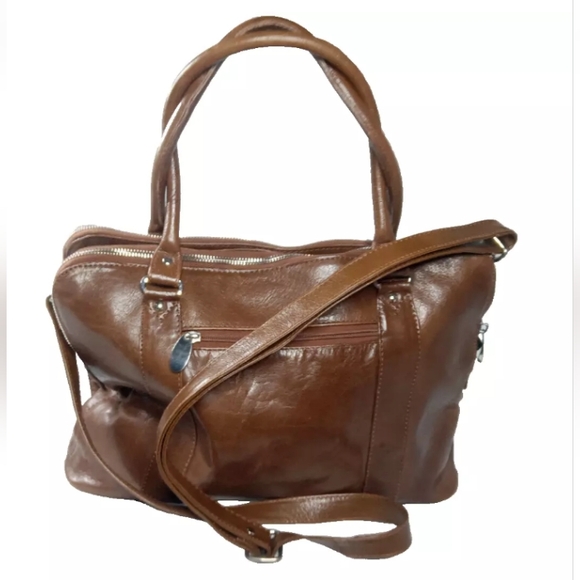 Ashwood Gina Leather Handbag 3 Section Large Work Handbag~Brown - Picture 4 of 9